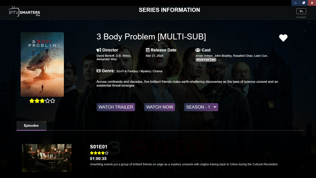 watch three body problem iptv trends