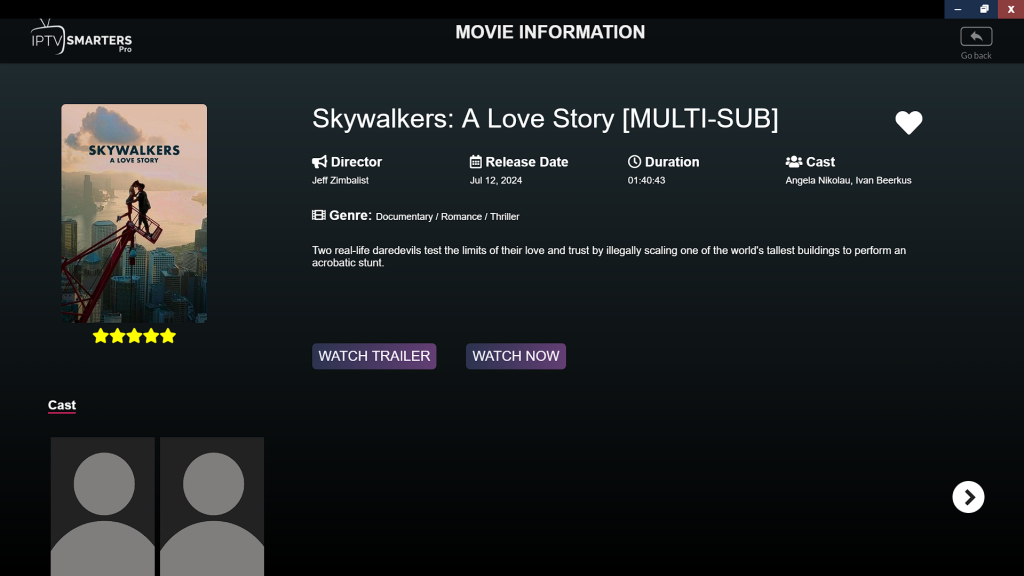 watch Skywalkers: A Love Story IPTV Trends