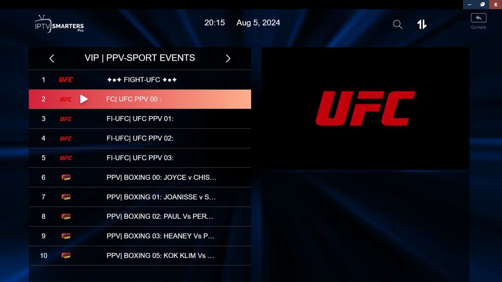 IPTV Trends UFC 305 Streming Platform