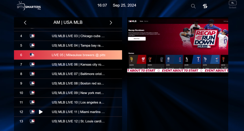 MLB streaming